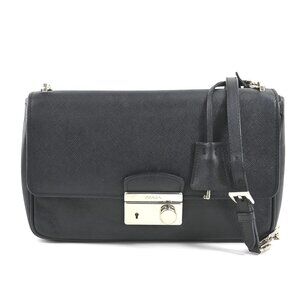 PRADA Black Leather Shoulder Bag